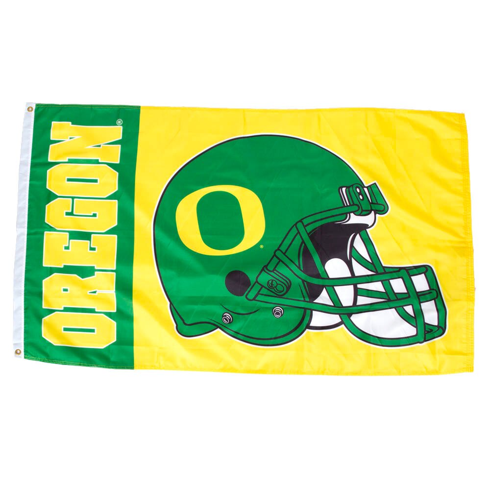 Classic Oregon O, Sewing Concepts, Green, Flags, Home & Auto, Football, 3'x5', Grommets, Old School Helmet, 943837